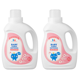 BUSYANGEL 柔順嬰兒衣物柔軟精 爽身粉香味 大容量 溫和配方, 2L, 2瓶