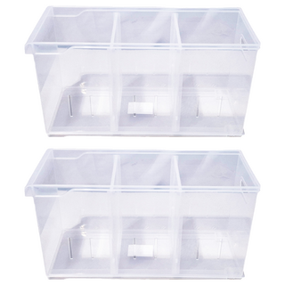 KEYWAY 聯府 Fine隔板整理盒 附輪 452 x 240 x 168mm 14.7L, 透明色, 2個