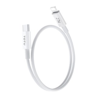 TOTU 拓途 耀系列 Type-C-Lightning PD充電線傳輸線/快充線, 50cm, 1條, 白色