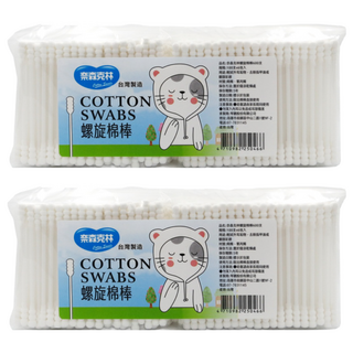 奈森克林 螺旋棉棒組裝包，棉花緊密不易脫落，環狀螺旋設計，彩妝修飾, 600支, 2包