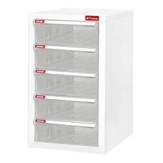 SHUTER 樹德 桌上型樹德櫃 A4-105H, 白色 + 透明色, 5層