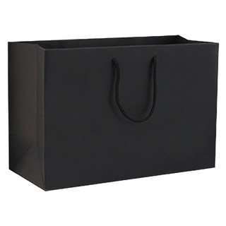 黑卡紙袋 鋼紙板, 48 x 14 x 35cm, 黑橫8, 10個