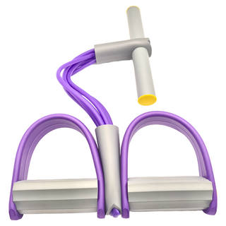 OMG 升級6管加粗 腳蹬拉力器 仰臥起坐健腹訓練輔助器 家用瑜伽彈力繩 - 紫色, 45 x 25cm, 1個