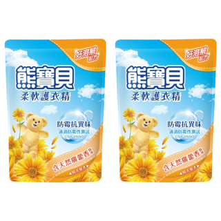 Snuggle 熊寶貝 柔軟護衣精補充包 有效去除異味 保持衣物亮彩有型 持久清新 防止衣物皺摺, 1.84L, 2包