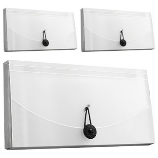 莫蘭迪風琴夾 票據本/A4本 塑膠材質 Set 3, 透明白, 1組