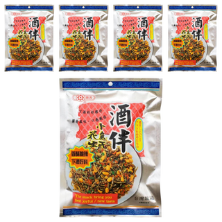 惠香 酒伴小魚干花生, 香辣酥脆, 下酒好料, 內含幸運籤, 90g, 5袋