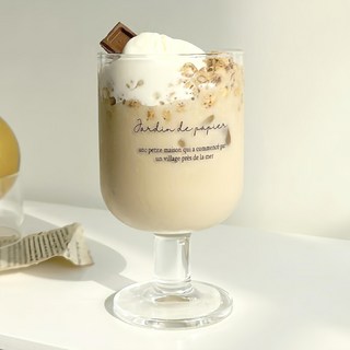 蕉蕉購物 ins透明質感法文玻璃高腳杯, 透明色, 1個