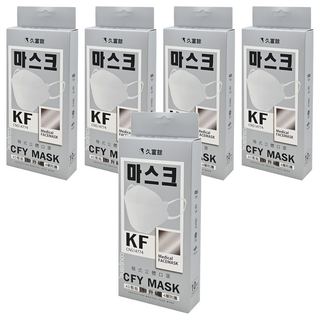 久富餘 KF94韓版 4層立體醫療口罩 未滅菌, 極光銀灰, 10片, 5盒