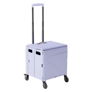 RW 大尺寸萬象四輪折疊型購物推車 PU靜音輪款, 1個, 藍色