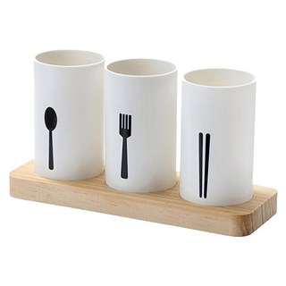 Ants 北歐風瀝水餐具收納桶 PP塑料原木, 混色, 1組