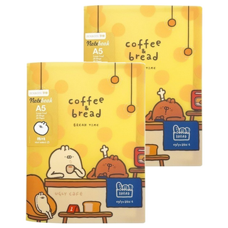 PENROTE 筆樂 20孔活頁筆記本 A5 醜白兔, 2本, 咖啡廳