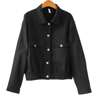 CARET 女款短版牛仔外套 米色, 均碼, 黑