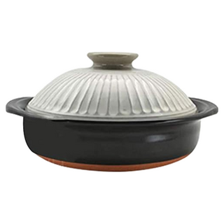 GINPO 銀峯 陶器 萬古燒菊花鍋 粉引 6號 白色 1人 0.85L, 1個, 21cm