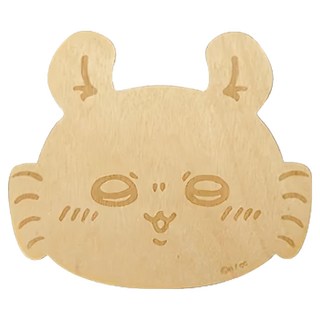 yamaka 山加商店 Chiikawa 吉伊卡哇 天然木製杯墊 小桃 1個, 10 x 8.5 x 0.5cm