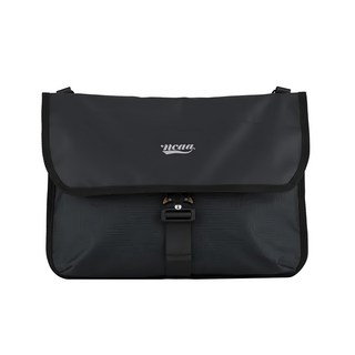 NCAA 防潑水格紋側背包, 35 x 27 x 3cm, 黑色