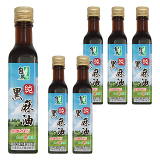 自然鄉 純黑麻油, 250ml, 台灣產, 6瓶