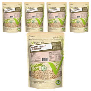 Vilson 米森有機 100%有機燕麥仁 450g, 無殘農 無化肥 無添加 全素自然純淨, 5包