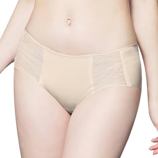 SOFT LIGHT 輕裸芭蕾蕾絲花邊貼合內褲，L 號，膚色，腰圍28-30吋，臀圍36-39吋, 1件