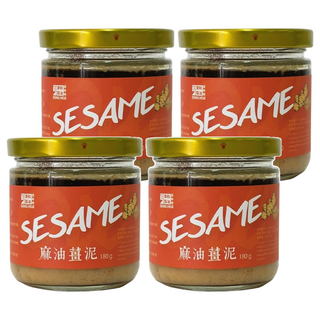 東和製油 麻油薑泥 180g, 嚴選老薑 驅寒暖胃, 特選黑芝麻油 香醇濃郁, 素食者可食用, 4罐