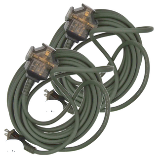 MAX STAR 太星電工 一開三插動力軟線 防潑水 耐衝擊, 10m, 軍綠色, 2條