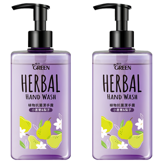 GREEN 綠的 植物抗菌潔手露，小黃瓜&梨子, 350ml, 2瓶