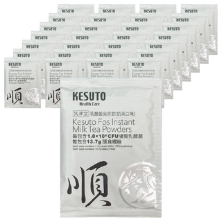 KESUTO 氣津堂 乳酸菌菊苣飲 奶茶風味, 每包含1.0x10⁹ CFU優質乳酸菌, 每包含13.7g 膳食纖維, 10包, 33g, 3盒