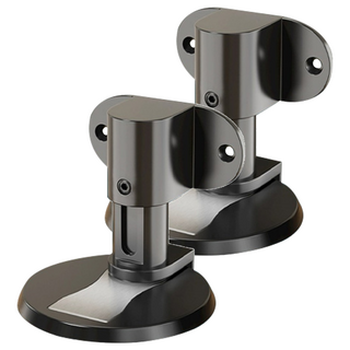 導線駭客 靜音免打孔磁吸防撞鋅合金隱形門檔 霧黑, 2個