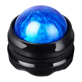 AHOYE 滾珠式按摩球, 360度旋轉, 深層肌肉按摩, 輕巧便攜, 1個, 黑藍色