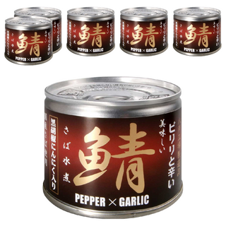 伊藤食品 水煮鯖魚罐 黑胡椒蒜味 日本原裝進口, 190g, 6罐