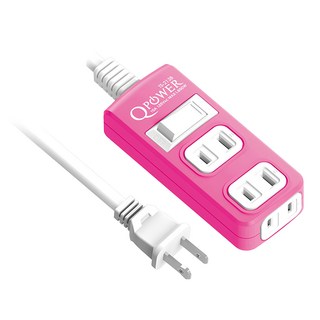 Tyson 太順電業 QPOWER 太超值 延長線插座 2孔1開3插 TS-213B, 6.3m, 洋紅色, 1個