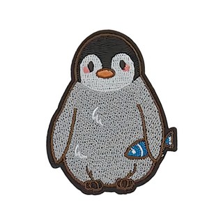 Hi 你好 刺繡貼紙 可黏可燙可縫, 企鵝, 1張