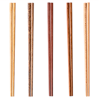 LifeShopping 實木筷子禮盒5雙組 - 櫸木、鐵木、紅檀木、黃檀木、雞翅木, 雞翅木 + 黃檀木 + 紅檀木 + 鐵木 + 櫸木, 自然木色, 1組