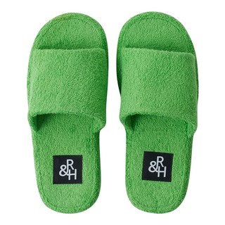 Room&Home 毛巾布開放式室內拖鞋, 綠色, 1雙