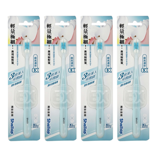 Shallop 刷樂 濃密除菌牙刷 SAA-H005-1 顏色隨機, 1入, 4支