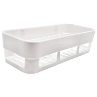 廚房浴室無痕收納置物架, 大空間設計, 免釘層板架, 真空吸盤即用, 底部通風, 白色, 1個