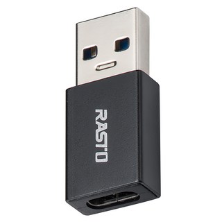 RASTO Type-C轉USB鋁製轉接頭 RX58, 黑色, 1個