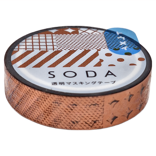 KING JIM HITOTOKI SODA 透明PET卷狀膠帶 10mm寬 4M長, 粉金箔押款 燙金3, 1個