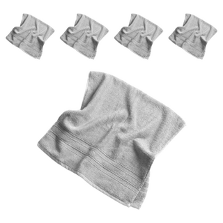 non-no 儂儂 細柔毛巾 77 x 33 公分 飯店等級專用浴巾 台灣製造, 灰色, 5條