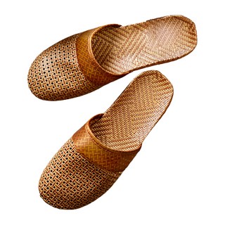 Axis 艾克思 典雅男款亞麻涼爽防滑包頭室內拖鞋 咖啡色 EVA膠底, S, 1雙