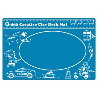 Q-doh 黏土創作桌墊, TPE材質安全無毒, 雙面設計一板多用途, 厚0.2 x 30 x 45cm, 正藍色