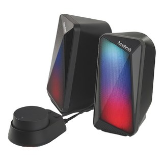 Soodatek 2.0聲道藍芽電競喇叭 原廠保固, SS0420BT-V218RBK, 炫彩 led
