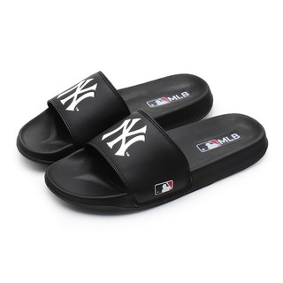 MLB NY洋基隊 基本款 PU 拖鞋, 黑色的, 280mm