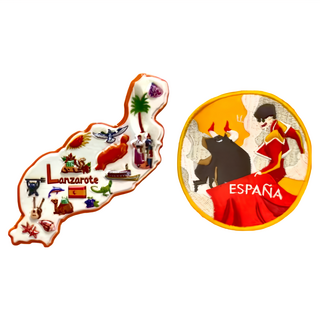 A-ONE 匯旺 西班牙 蘭薩羅特島辦公磁鐵 + 西班牙鬥牛徽章, C203 + 31, 1組