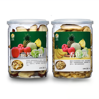 盛花園 蘋果+香蕉脆片小點 Set 2件, 低溫真空乾燥, 無添加色素防腐劑, 240g, 1組