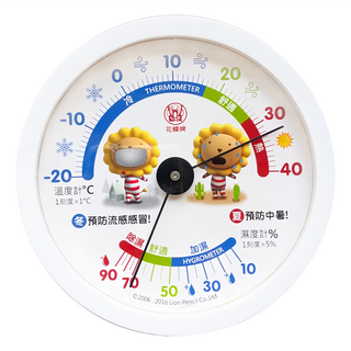 花蝶牌 奶油獅健康管理溫濕度計-M 外殼-ABS 外蓋-ABS 透明板-壓克力樹脂, 顏色隨機, 1個