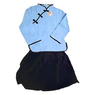 Kori Deer 可莉鹿 兒童萬聖節民國風學生裝 學生派對造型服裝, 140cm, 藍色, 1入