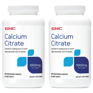 GNC 健安喜 檸檬酸鈣1000食品錠 1000mg 180顆 補充鈣質 維持骨骼與牙齒健康, 2罐