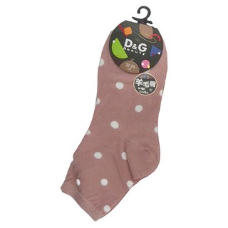 D&G 羊毛點點襪 6雙入 台灣製, 22-25cm, 灰粉色
