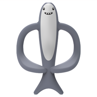 英國 Matchstick Monkey 咬咬猴牙刷固齒器 鯊魚嘟嘟 - 食用級矽膠, BioCote抗菌, 防卡喉, 1入, 3個月以上