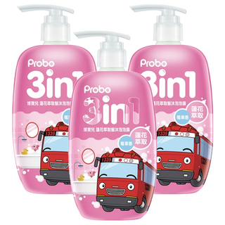 博寶兒 蓮花萃取髮沐泡泡露 莓果香, 500ml, 3瓶